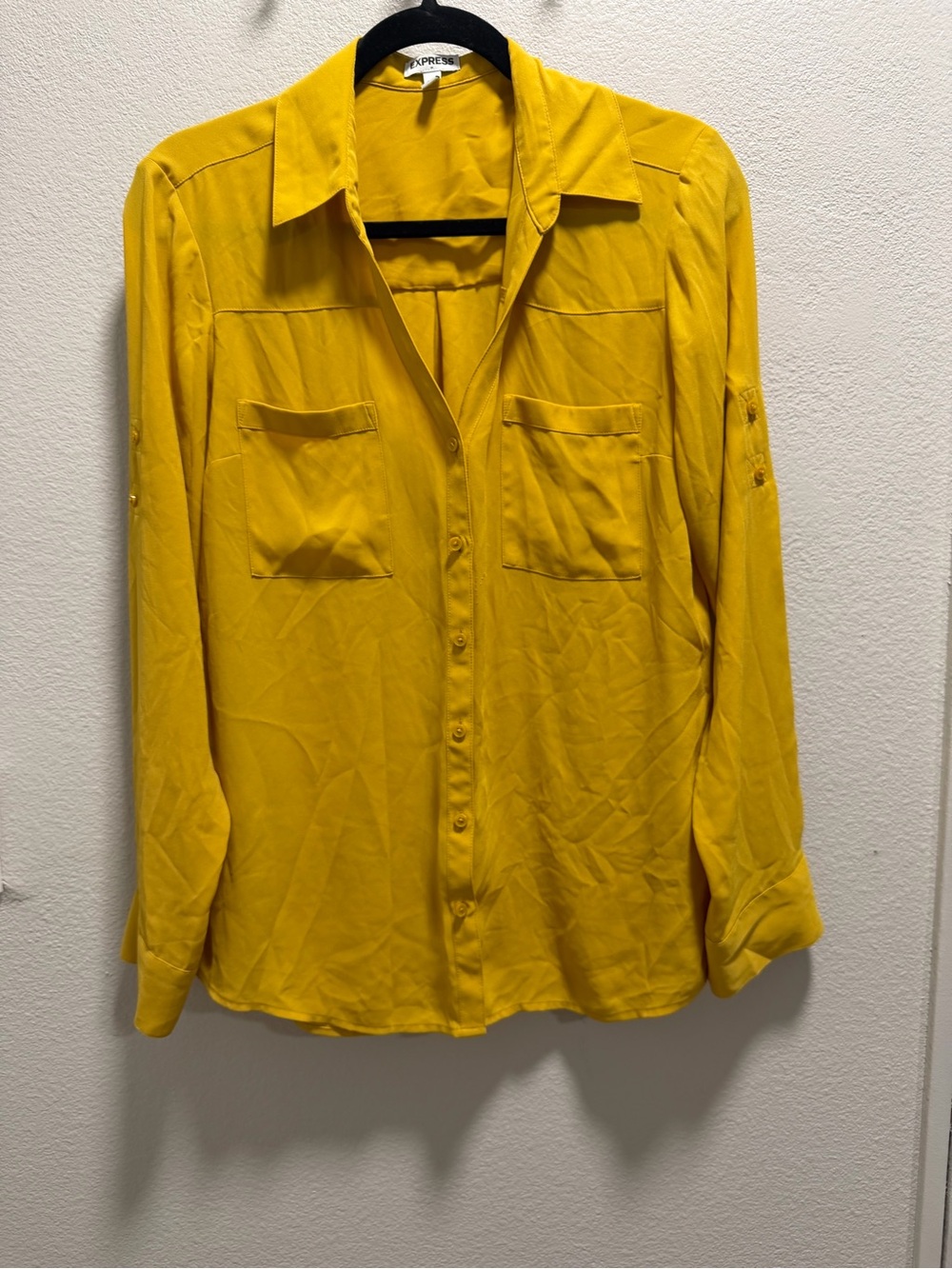 Express Yellow Button-Down Shirt
